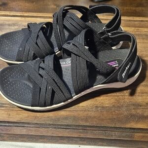 Skechers Raggae Cup Simply Biased Women's Black Sandals